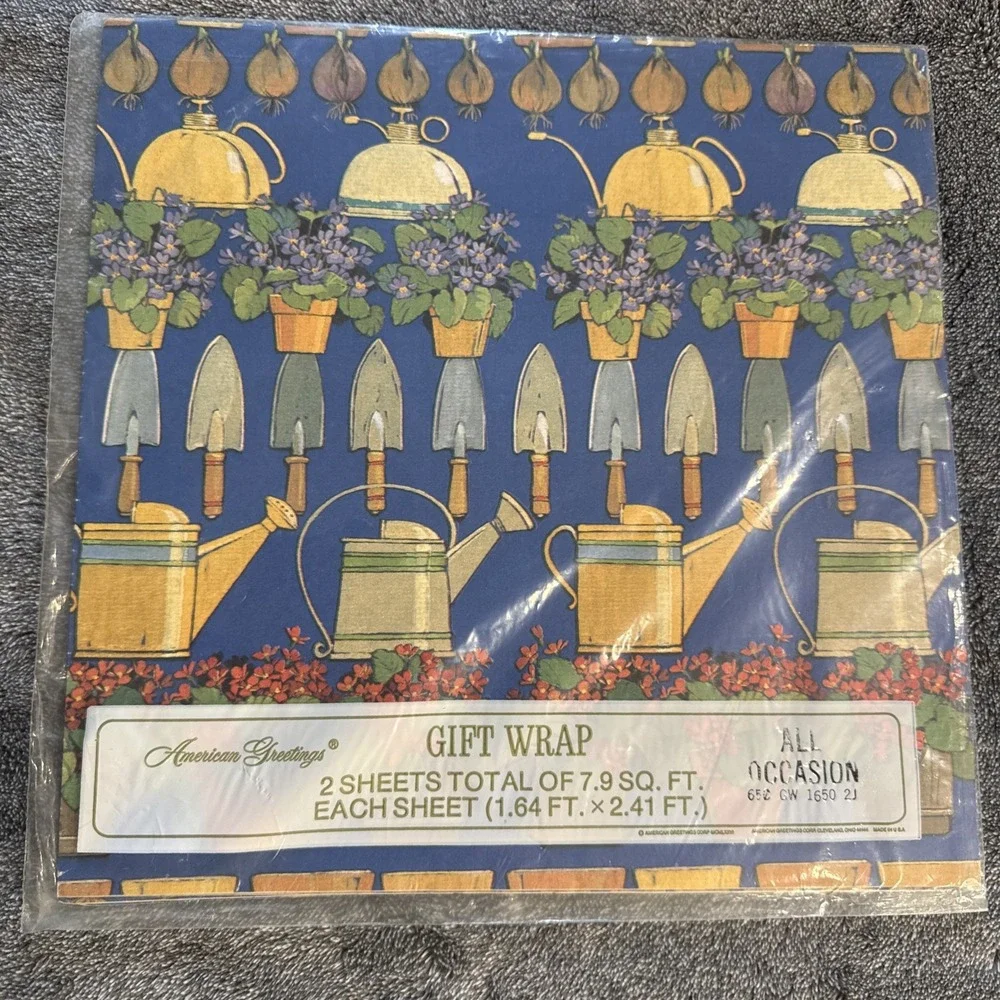 Vtg American Greetings Gift Wrap Lot 7 Sealed Wrapping Paper All Occasions NOS